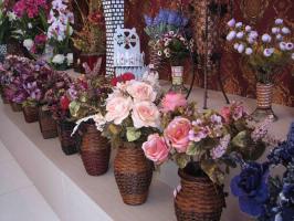 Yarn-Dyed Silk Fabric Flower Shop